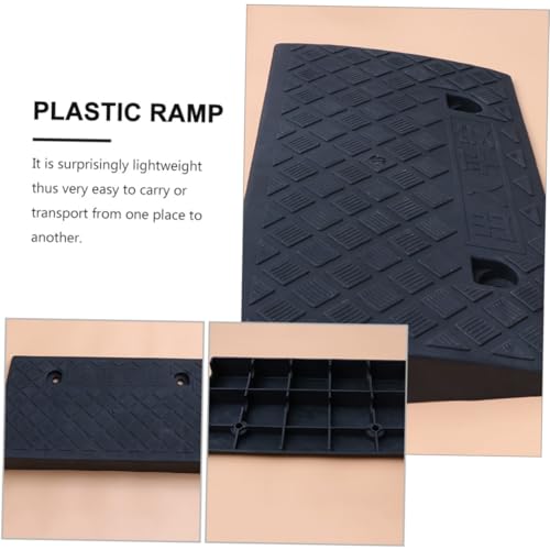Rampa de caucho 50x27x9 cm negra para autos y motos miniatura 7