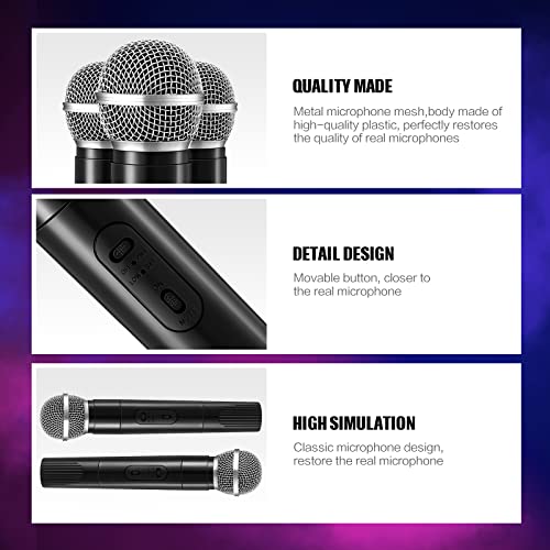 image for Zubebe 8 Pack Fake Microphone Prop Bulk Pretend Plastic Microphone Toy
