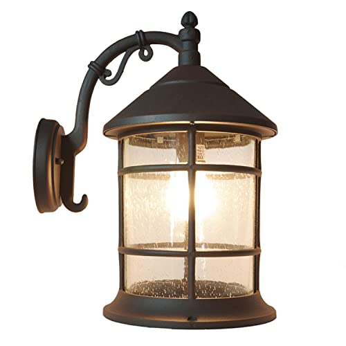 ETOPLIGHTING Bella Luce Collection Exterior Outdoor Wall Lantern, Oil Rubbed Rust Body Finish Clear Seeded Glass, APL1023