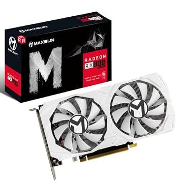 maxsun Placa de vídeo GPU AMD Radeon RX 580 8GB 2048SP GDDR5 para PC Gaming DirectX 12 DVI, HDMI, DisplayPort Multi Monitors Extend (branco)