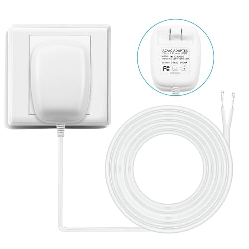 24 Volt Transformer, C Wire Adapter, Competible with All Versions of Ring Doorbell and Thermostat for Ecobee,Sensi and Honeywell (with 196in Cable)