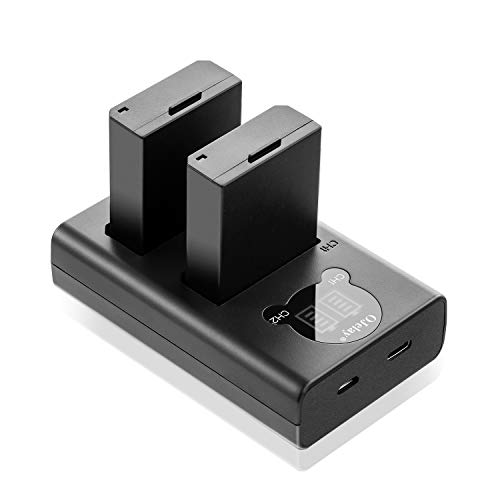 OJelay LP-E10 Batteria 2 Pacchetti Batteria di Ricambio 1020mAh con Dual Battery Smart Display LED Charger Compatibile con Canon EOS 1100D,1200D,1300D,Kiss X50,X70,Rebel T3,T5,T6 …