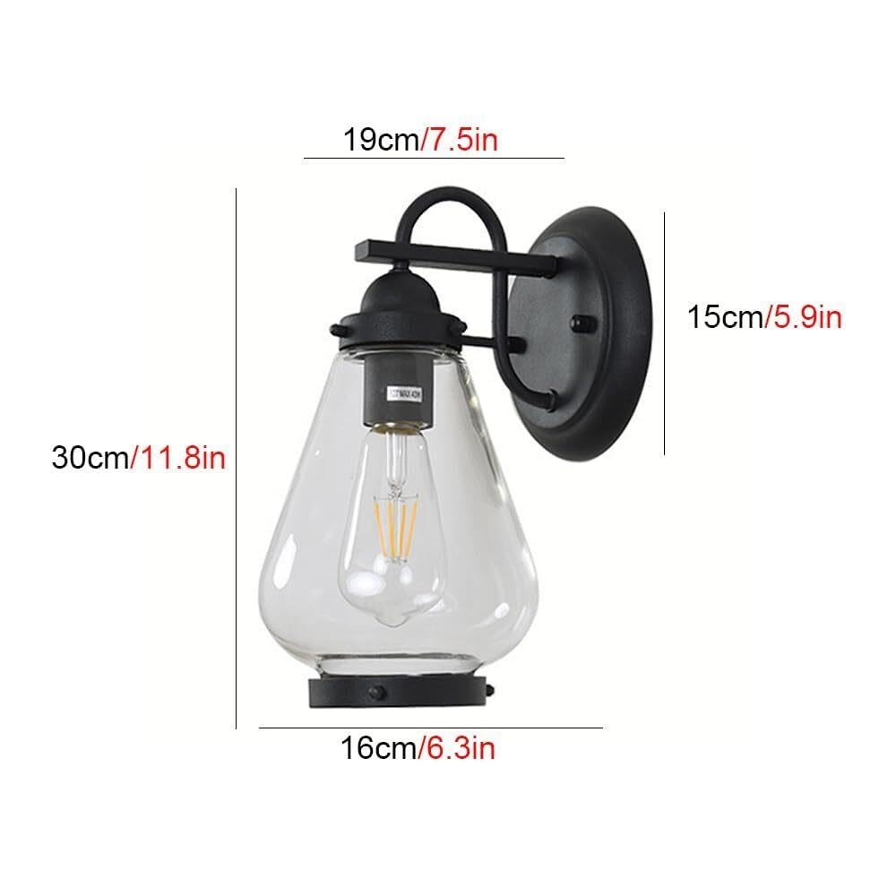 Lampada da Parete in Vetro in Stile Industriale retrò Americano