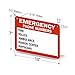 SmartSign 7 x 10 inch “Emergency Phone Numbers - Fire, Ambulance, Police, Poison Center, Physician” Write-On Sign, Digital Printing, 55 mil HDPE Plastic, Red, Black and White