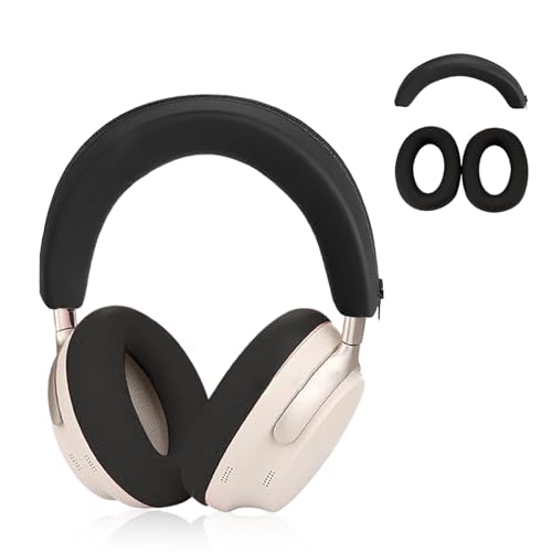 Image of 2-Pack Soft Silicone Case Covers for Bose QuietComfort Ultra Headphones (2nd Gen2) Headphones - Anti-Scratch, Sweat-Resistant Ear Pad, Headband, Washable Accessories-Black