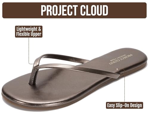 Image of Project Cloud Flip Flops for Women Footwear- Lightweight and Memory Foam Insole Sandals for Women 2026 - Durable Non-Slip Beach Essentials Flats for Women Sandals (Foundations)
