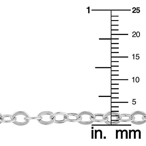 Kooljewelry 14k White Gold Flat Oval Anchor Chain Necklace (3.1 mm, 18 inch)3