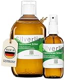 Neu! Kolloidales Silber Spray 10 ppm + Zerstäuberflasche Set – 500 ml Silberwasser in Braunglas + 100 ml Sprühflasche – Hochreines Silberwasser mit feinem Nebel für Haut & Alltag Reinwasser