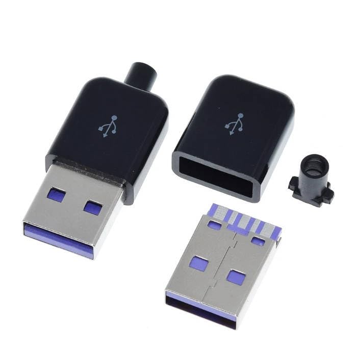 20sets TypeC with TypeA USB2.0 Male Plug DIY Data Cable Accessories Interface Connector