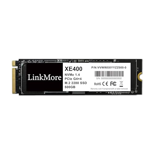 Image of LinkMore XE400 500GB M.2 2280 PCIe Gen 4X4 NVMe 1.4 Internal SSD, Solid State Drive, Up to 4650MB /s for Latop and PC
