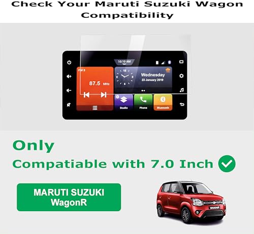 Image of OHAYO Military Strength Screen Protector For Maruti Suzuki Wagon R ZXI Plus 2022 9H+ Hardness, Strong Protection, Full Screen Edge-to-Edge Cover, Scratch Resistant, Bubble-Free Installation, Ultra HD Clarity,With installation kit
