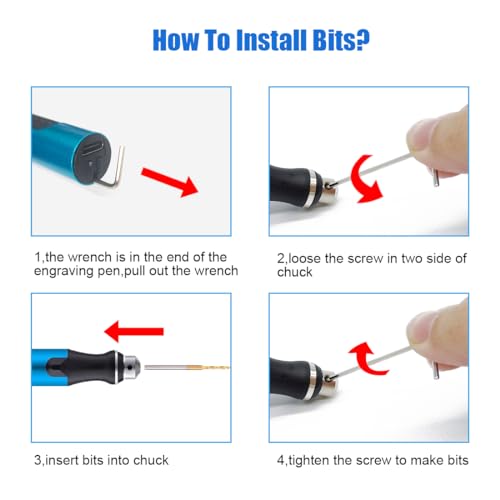 3-Speed Cordless Mini Drill Pen With 10 Small Drill Bits,Rechargeable Electric Hand Drill Pin Vise,Resin Drill Set For Jewelry Making, Resin, Plastic, Wood, Keychains DIY (BLUE) by VQVYBXN - Image 6