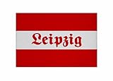 umsäumter Rand U24 Aufnäher Leipzig Streifen Fahne Flagge Aufbügler Patch 9 x 6 cm