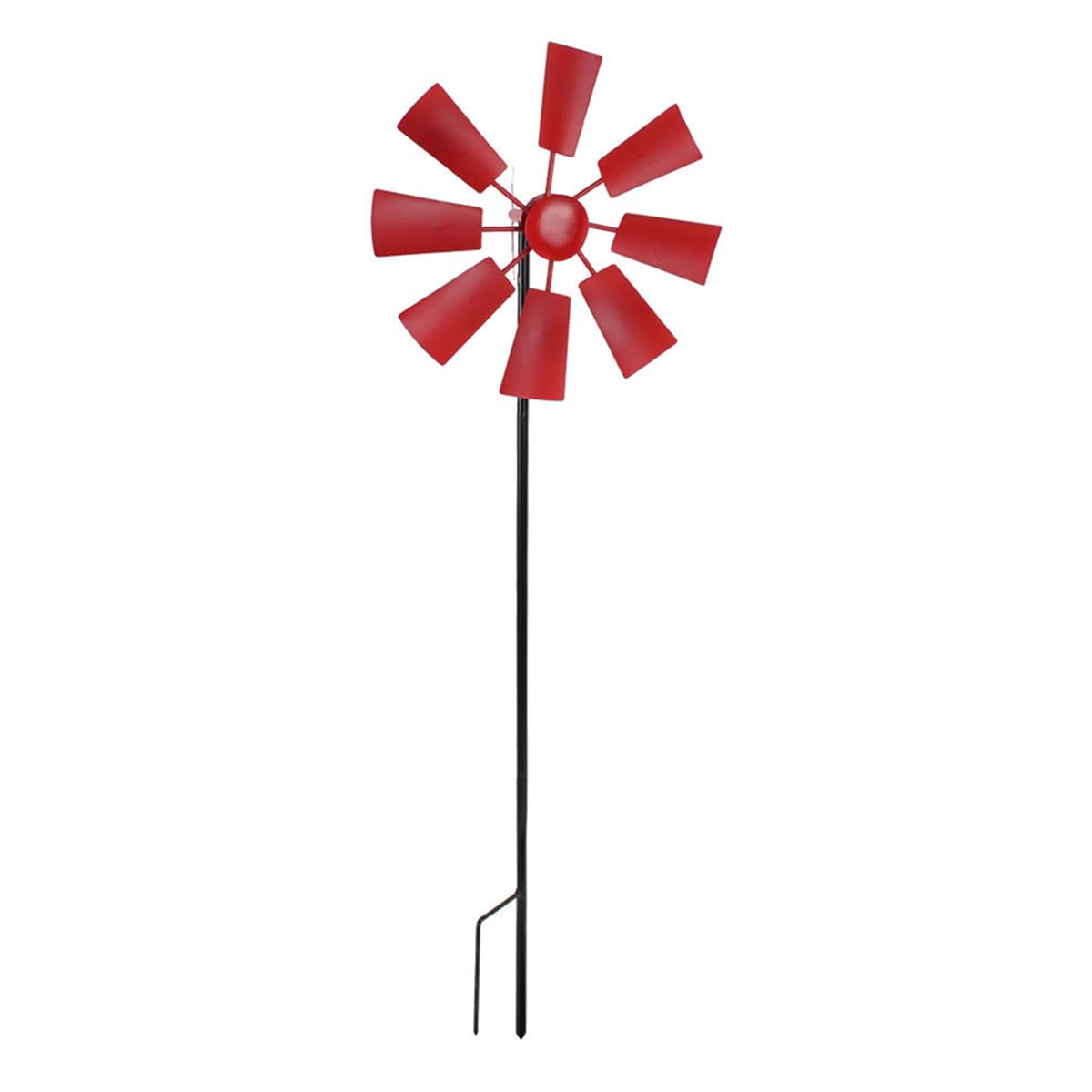 3 Colors Metal Outdoor Wind Spinners, 23.5×66cm Waterproof Vintage Wind Sculpture Ornaments for Yard Garden Landscape Decor (Red*1)