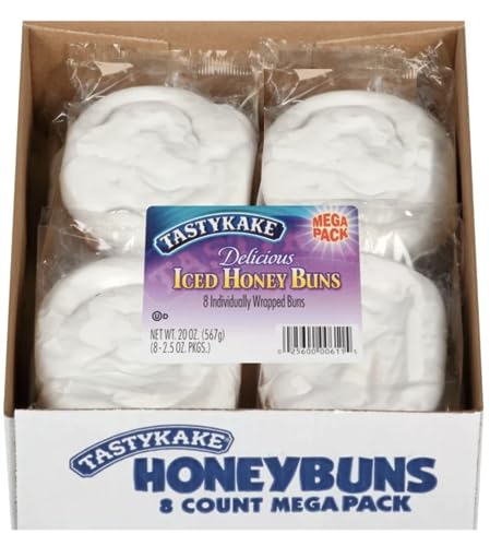 Tastykake Iced Honey Buns Mega Pack, 8 Count - 2 Pack