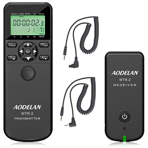 AODELAN Camera Wireless Shutter Release Timer Remote Control Compatible for Canon EOS R, ROS RP, 2000D, 250D, 90D, 77D, 800D, EOS R, EOS M6 Mark II, 7D series, 5D series; Olympus OM-D E-M1 Mark II Cover