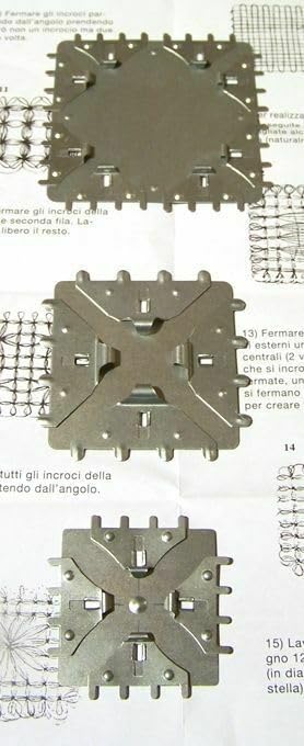 GIORGETTI STRASS Juego de marcos cuadrados de metal para tejer y pendientes – 3 tamaños 6-8-10 cm | Marcos para hilados, lana y manualidades