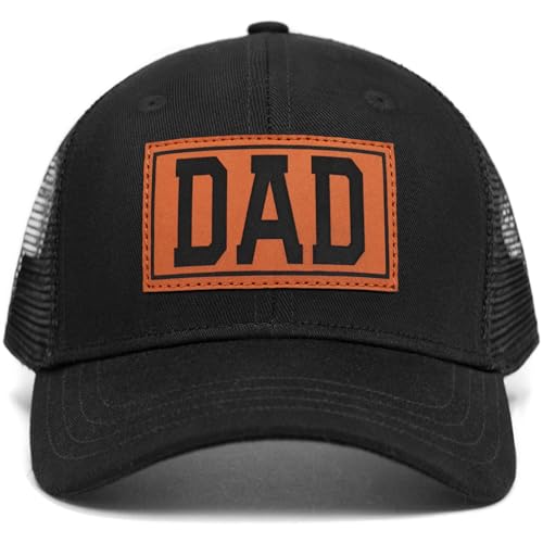 Image of Fathers Day Dad Papa Gifts from Daughter Son Wife, Unique Men's Hat for Dad Grandpa Husband, Leather Pattern Baseball Cap
