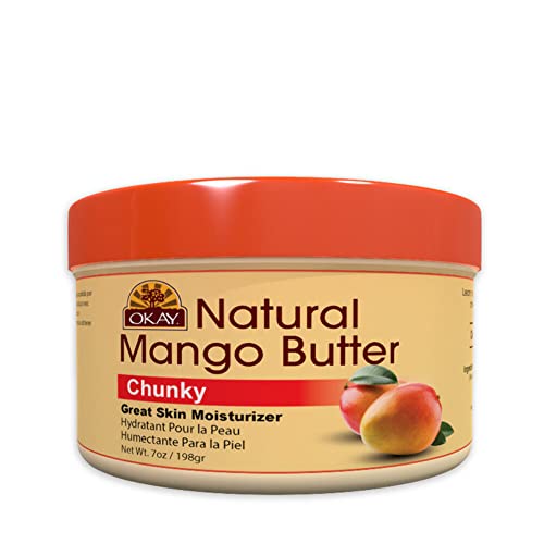 OKAY | Mango Butter Chunks | For Hair and Skin | Revive and Hydrate Dry Hair | Moisturize & Soothe Skin | 100% Pure | 8 oz