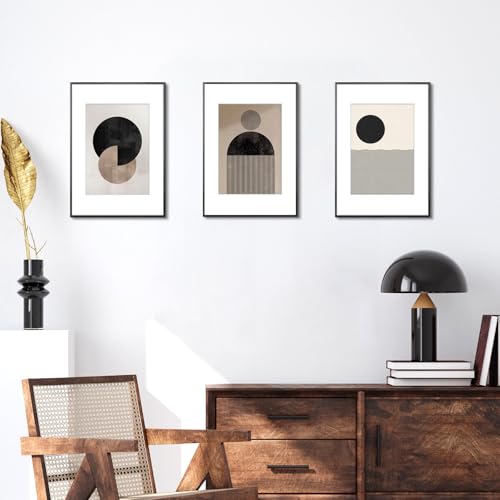 Image of Homso A3 Picture Frame in Black 3 Packs, Metal Thin Board A3 Frame with Acrylic Plexiglass for Pictures A4 with Mat or 11.7 x 16.5 without Mat for Horizontal and Vertical