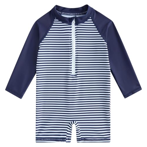 Image of uideazone Baby Toddler Boys Zipper Rash Guard Swimsuit UPF 50+ One Piece Beach Swimwear Bathing Suits 3-36 Months