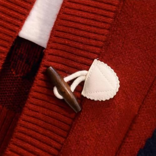 Image of ebossy Women's Cute Alpha Embroidery Cable Knit Cardigans Horn Button Sheep V Neck Slouchy Sweater Coat