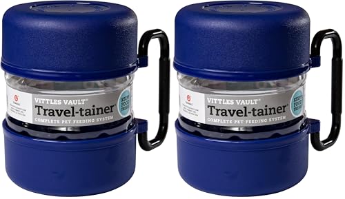 Gamma2 Vittles Vault Travel-Tainer (6 Cups) Portable Food Storage Container, Blue (Pack of 2)