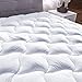 YOUMAKO Queen Quilted Fitted Mattress Pad Cover Pillowtop Overfilled Cooling 8-21 Inch Deep Pocket Bed Topper with Sonw Down Alternative