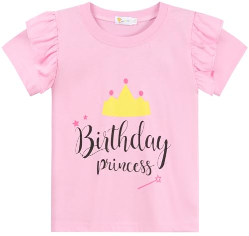 Birthday Girl Shirt Toddler Baby Girls T-Shirt 2nd 3rd 4th 5th 6th 7th Birthday Tee Summer Outfit