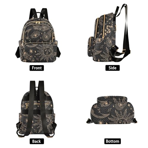 Image of ALAZA Sun Moon Stars Witchy Mini Backpack Purse for Women Travel Bag Fashion Daypack Back Pack Shoulder Bag