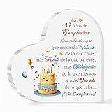 Placas Acrílicas 12º cumpleaños Regalos inspiradores Once Años Signos Forma Corazón Fecha Nacimiento Animar Apreciar Signos Amigas Amigos Hermana Hijo Hija Prima Primo Recuerdos