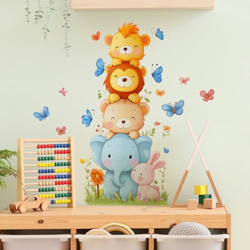 Vinilos decorativos de animales adorables en vinilo removible para niños miniatura 6