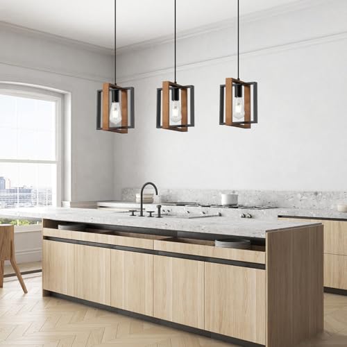9Mmml Wood Pendant Light Kitchen Island Set Of 3 thumb #5