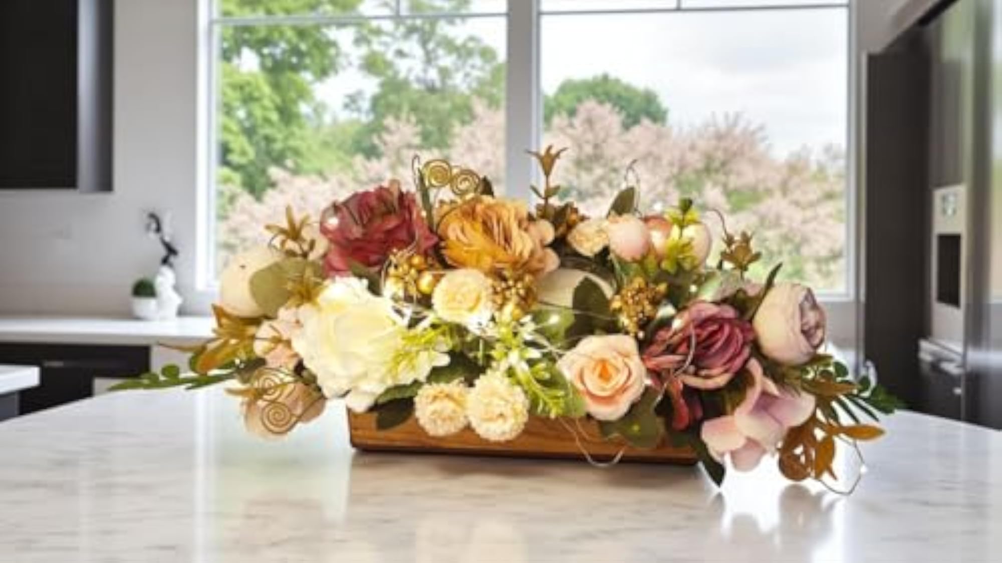 Big Wooden Base Arrangement with LED Lights