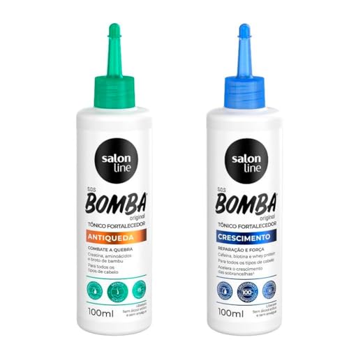 Salon Line, SOS Bomba Original, Kit Tônicos Crescimento Acelerado + Antiqueda, Produtos Não Veganos - Para Todos os Tipos de Cabelos, 100 ml