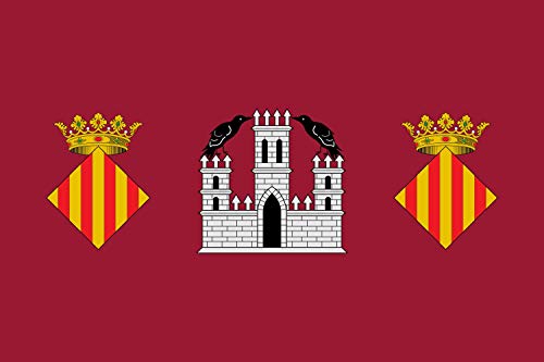 Drapeau Corbera País Valencià grand format avec écusson officiel - 2