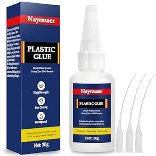 30g Super Glue for Plastic, Cyanoacrylate Based Heavy Duty Adhesive for PLA, Acrylic, Model, DIY, with Anti-Clog Cap, Waterproof, Heat-Resistant (Super Glue for Plastic, 30 Grams * 1 Pack)
