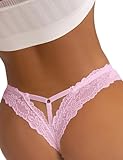 ohyeahlady Women's Sexy Thong Panties Tangas Plus Size Cheeky Silk Underwear V String