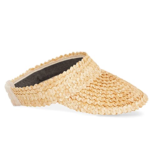 Straw Sun Visor Hat For Women, Wide Brim For Summer Beach Uv Protection (Natural) #TOP30