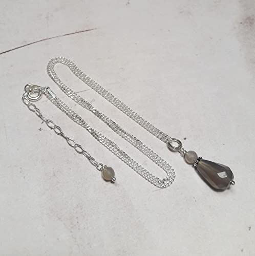 Collier Iara agate grise pendentif femme argent 925 authentique - 3