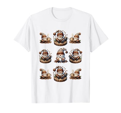 Teacher Coffee Graphic For Women Funny Gnomes For Coffee Mom Maglietta