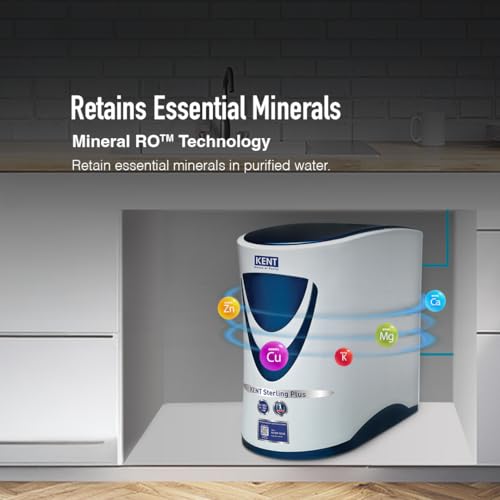 Image of KENT Sterling Plus RO Water Purifier | ISI Marked | Multiple Purification Process |RO + UV + UF + TDS Control | 6L Tank | 20 LPH Flow | Under the Counter | White