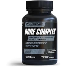 PrimeGENIX Bone Complex Premium Bone Density Supplement for Men 40+ with MCHA Calcium, Dual-Form Vitamin K MK-4 MK-7, Triple Magnesium and D3 120 Capsules