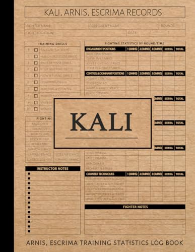Kali, Escrima, Arnis Training Statistics Log Book: Track & Master Every Technique. Ideal for Fighters, Instructors, and Enthusiasts