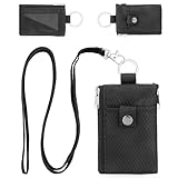 EEEKit RFID Blocking Minimalist Wallet, Waterproof Card Wallet with Lanyard, Coin Pouch with Clear ID Window for Sports, Travel, Daily Commute, Gym, Pool, Events, Festivals