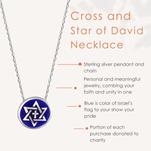 Cross and Jewish Star of David Necklace for Women3