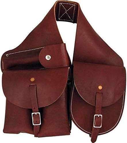 Horse Saddle Bag Cowhide Genuine Leather Western Equestrian Trail Simple Horse Saddle Bag Pack Equipment Horse Saddle Bags Size: 10” L x 10” W x 3 ½” D inches, SMPL111