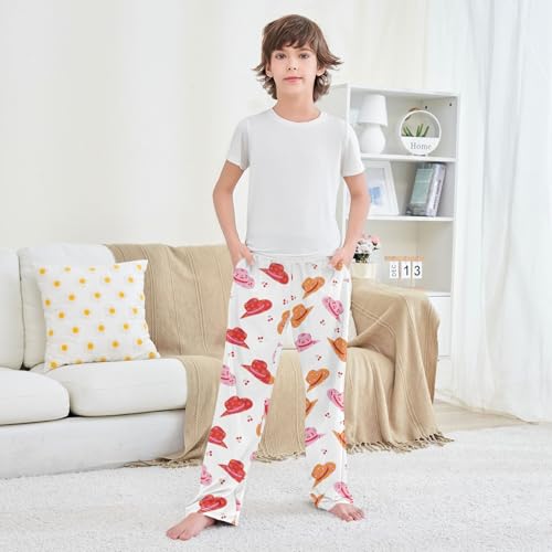 Boys' Pants Howdy Cowboy Hat Cherry Long Bottoms Jogger Pants Elastic Waist Trousers with Pockets S-XL3