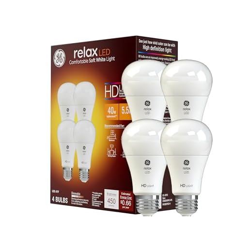 GE Relax LED Light Bulbs, 40 Watt, Soft White, A19 (4 Pack)