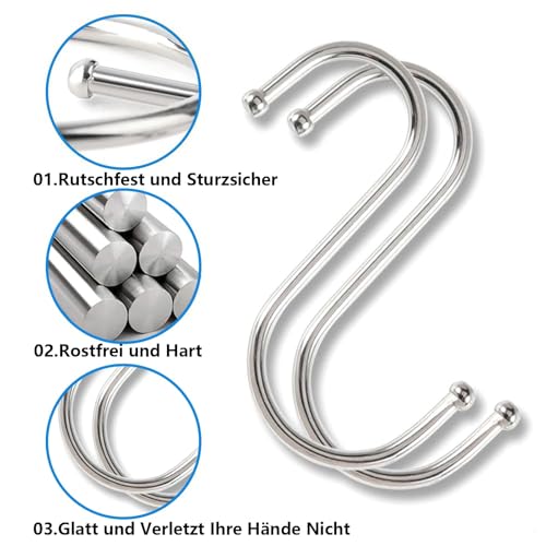 Yogopro S Haken, 20 Stück Edelstahl Haken zum Einhängen für Küche, Bad, Schrank, Garten